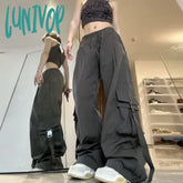 Lunivop Vintage Cargo Parachute Pants Women Oversized Y2K Harajuku Streetwear Korean Fashion Baggy